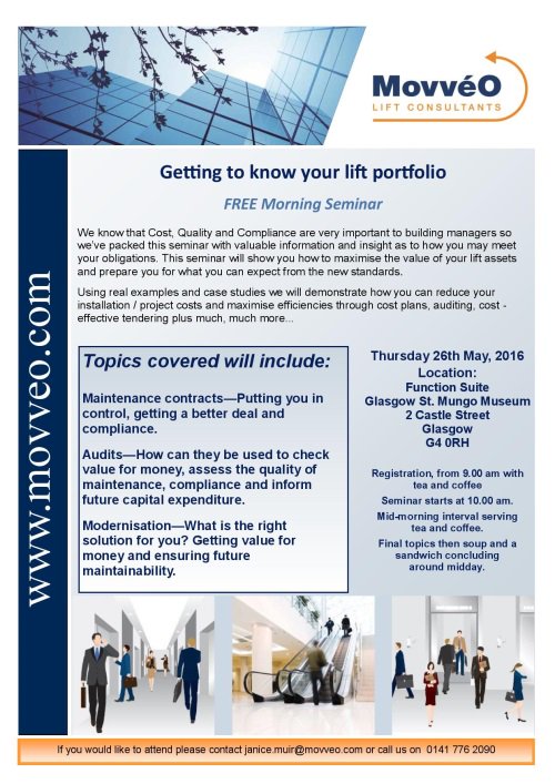 FREE morning lift seminar-Glasgow St Mungo Museum. Book 0141 776 2090-seats limited. Details bit.ly/1sxmgUe