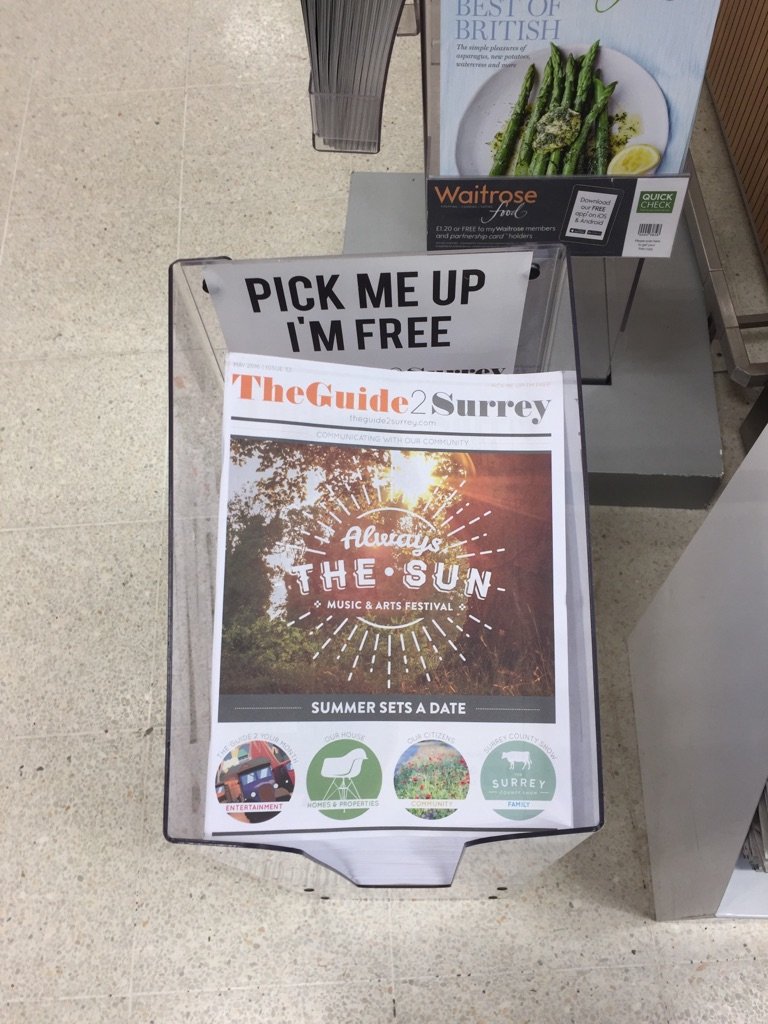 TG2Surrey's tweet photo. #Guide2Surrey back in at Waitrose guildford get yours before they go again https://t.co/bNJaMAHzkr