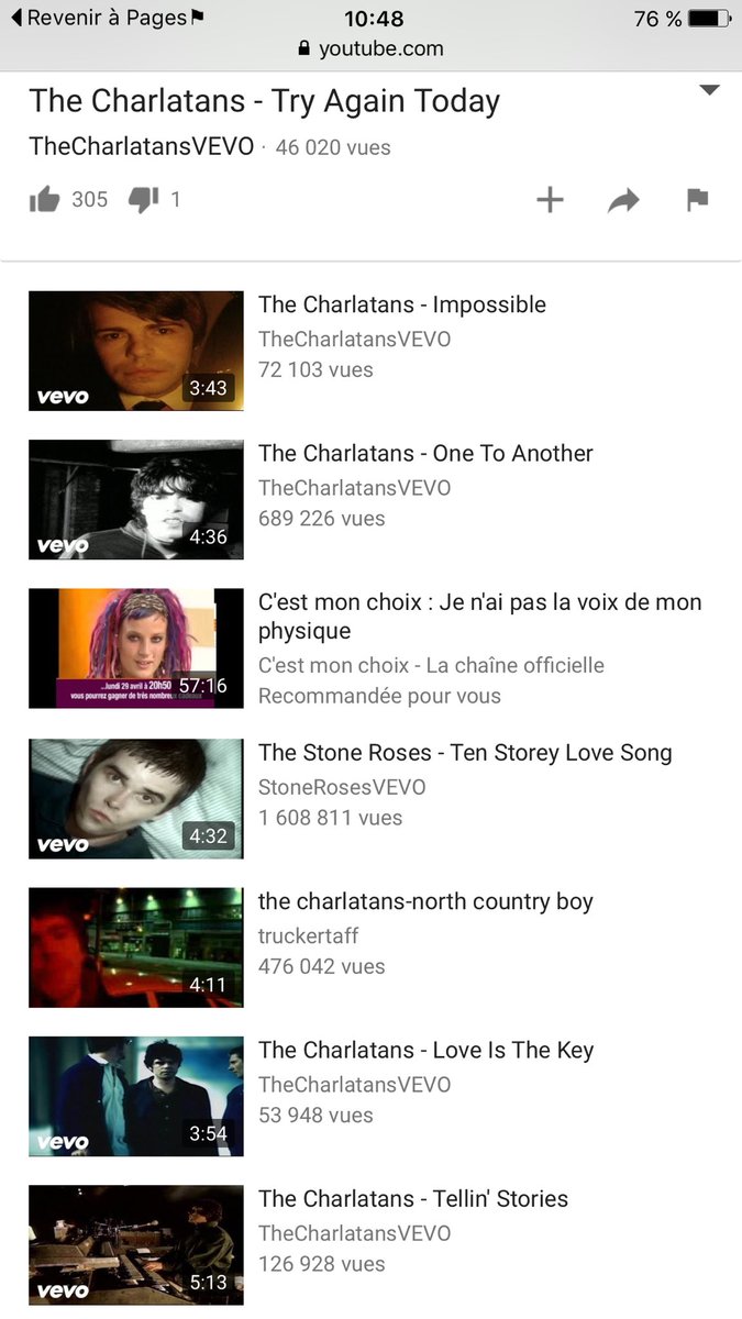 EmilieRadioFr's tweet photo. Je mate tranquillou des clips de @thecharlatans sur #Youtube quand soudain... #cestledrame #recommandépourvous https://t.co/dPTlLnOcMv