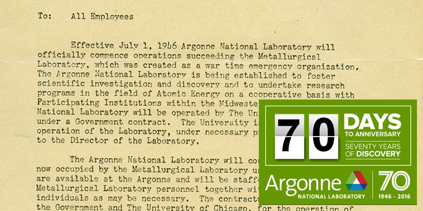ArgonneNE's tweet photo. On July 1, 2016, @Argonne  is 70! Check out the countdown album https://t.co/sXo8IHJiqH https://t.co/DmhWOuhQ6m