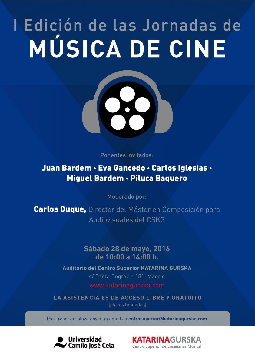 CSKatarinaG's tweet photo. Si quieres saber cómo se crea la música en el cine, ven este sábado al #CSKG. Toda la info: https://t.co/93lAp52NxQ https://t.co/n5fm9Sxexu