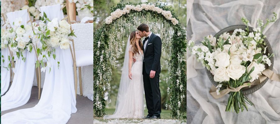 Simple, stylish, and timelessly romantic - we love an all white wedding! goo.gl/Dak2mg #wedding #blog