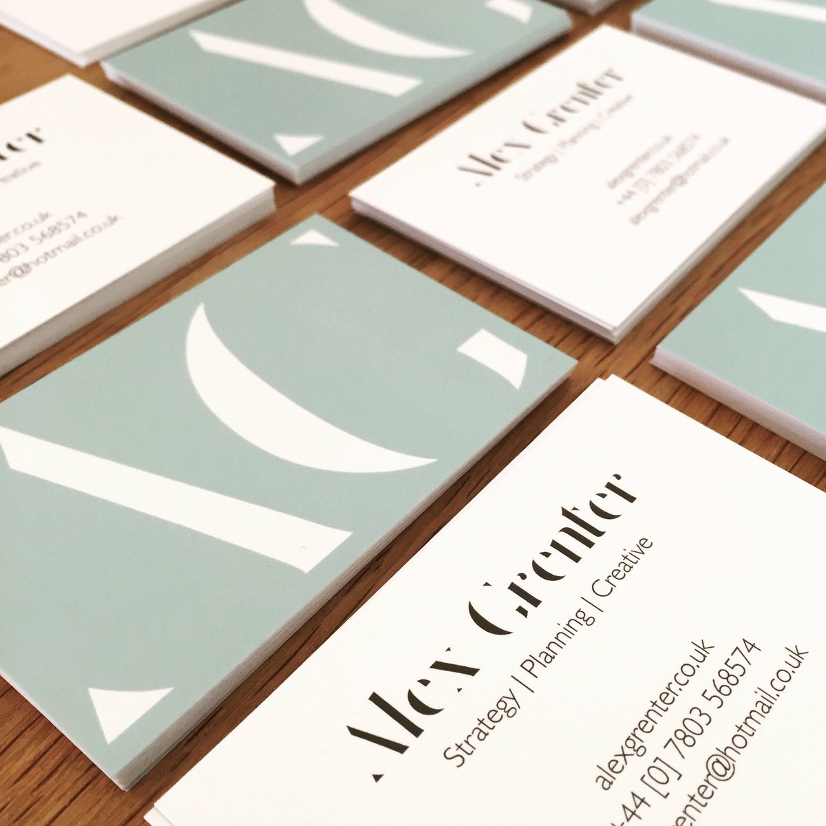 AlexGrenter's tweet photo. Business cards are here 😁✉️ perfect timing for the @JustAD_ Grad show #GradShowCardiff https://t.co/IDrX1Q2Dpf