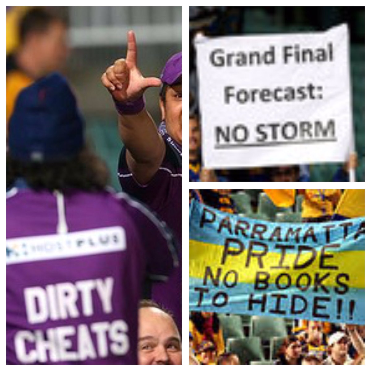 A flashback to when Melbourne played at Parra for the first time after cap scandal in 2010. #NRLEelsStorm #Awkward
