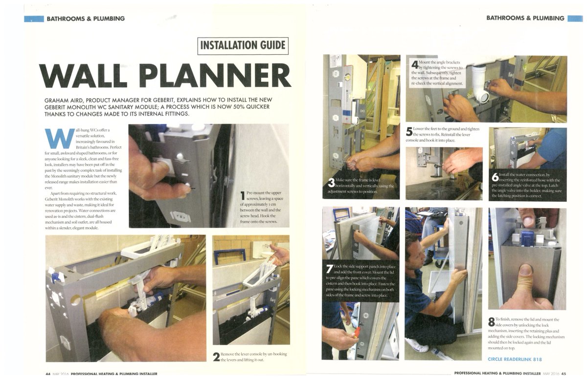 Great step-by-step in the latest <a href="/phpi/">Professional Heating & Plumbing Installer (PHPI)</a> for installing our Geberit Monolith sanitary module. Many Thanks