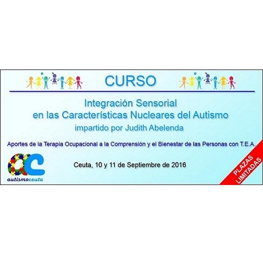 AutismoCeuta's tweet photo. Toda la información del curso de Integración Sensorial aquí: https://t.co/j5B9F30mzZ https://t.co/tXX7W4MWvH