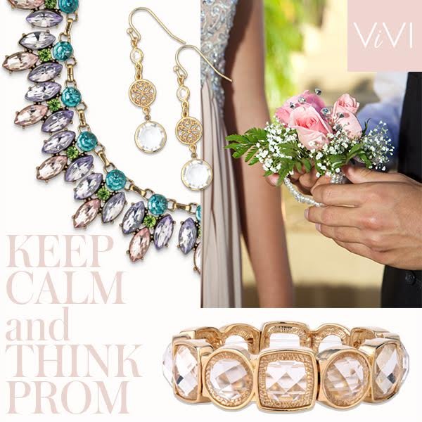 It's time to get primped, pampered, and jeweled. Keep Calm, &amp; Think Prom!! #bevivi #prom #shop #vivijewelry