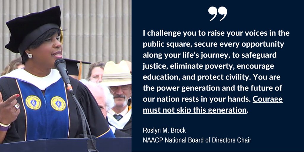 NAACP (@naacp) on Twitter photo NAACP Chair @RoslynBrock to <a href="/UMassD/">UMass Dartmouth</a> Graduates “You are the power generation” ow.ly/sheM300ukzX #UMassD2016 NAACP Chair @RoslynBrock to <a href="/UMassD/">UMass Dartmouth</a> Graduates “You are the power generation” ow.ly/sheM300ukzX #UMassD2016