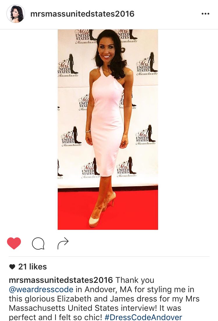 weardresscode's tweet photo. So glad we could be a part of #MrsMassachusetts road to success!! #elizabethandjames #pageant #mrsusa #weardresscode https://t.co/LBXs8rVER7