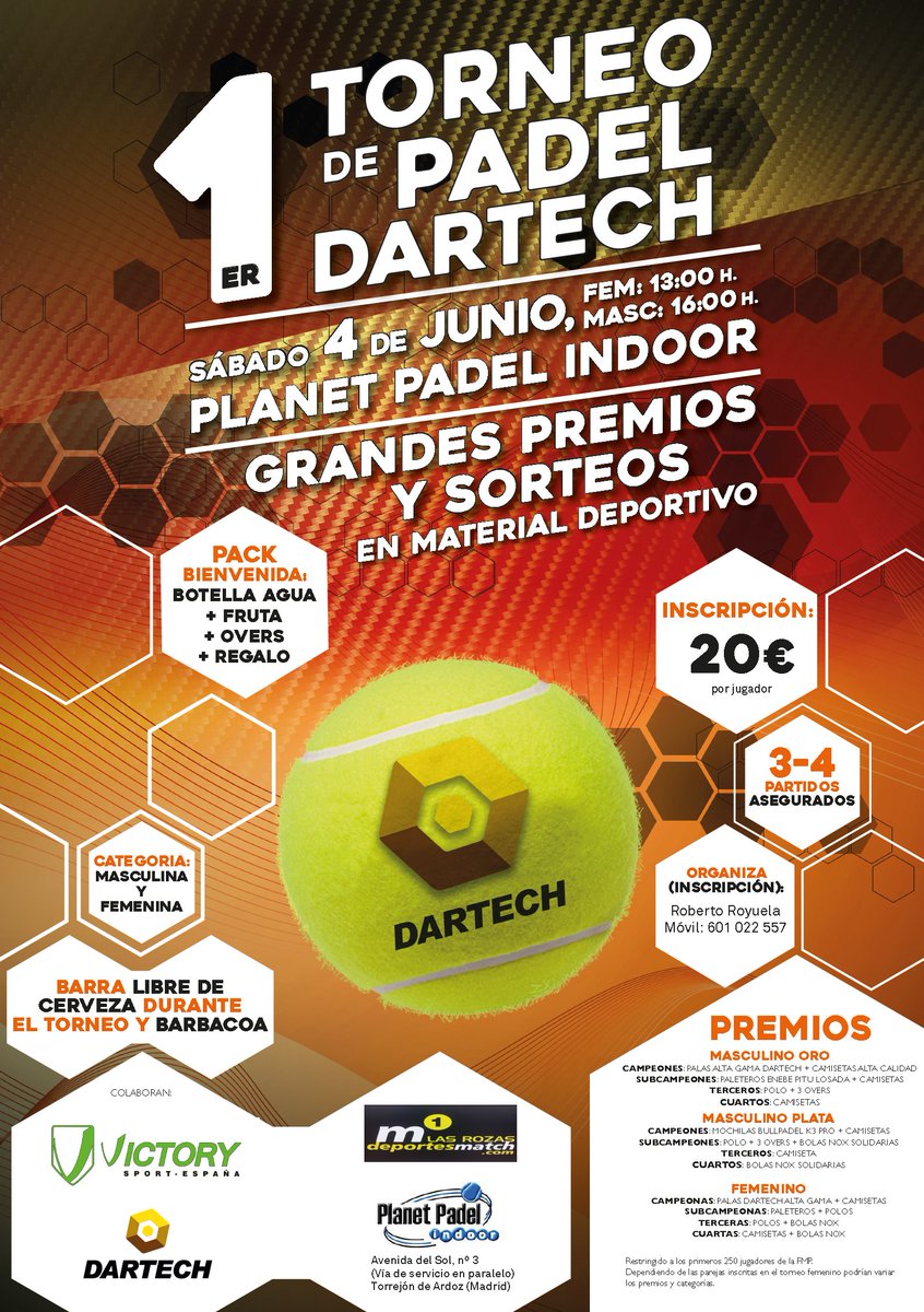 #Torneo4DeJunio #CategoriasMasculinayFemenina #BarbacoayBarraLibreCerveza #PlanetPadelIndoor
