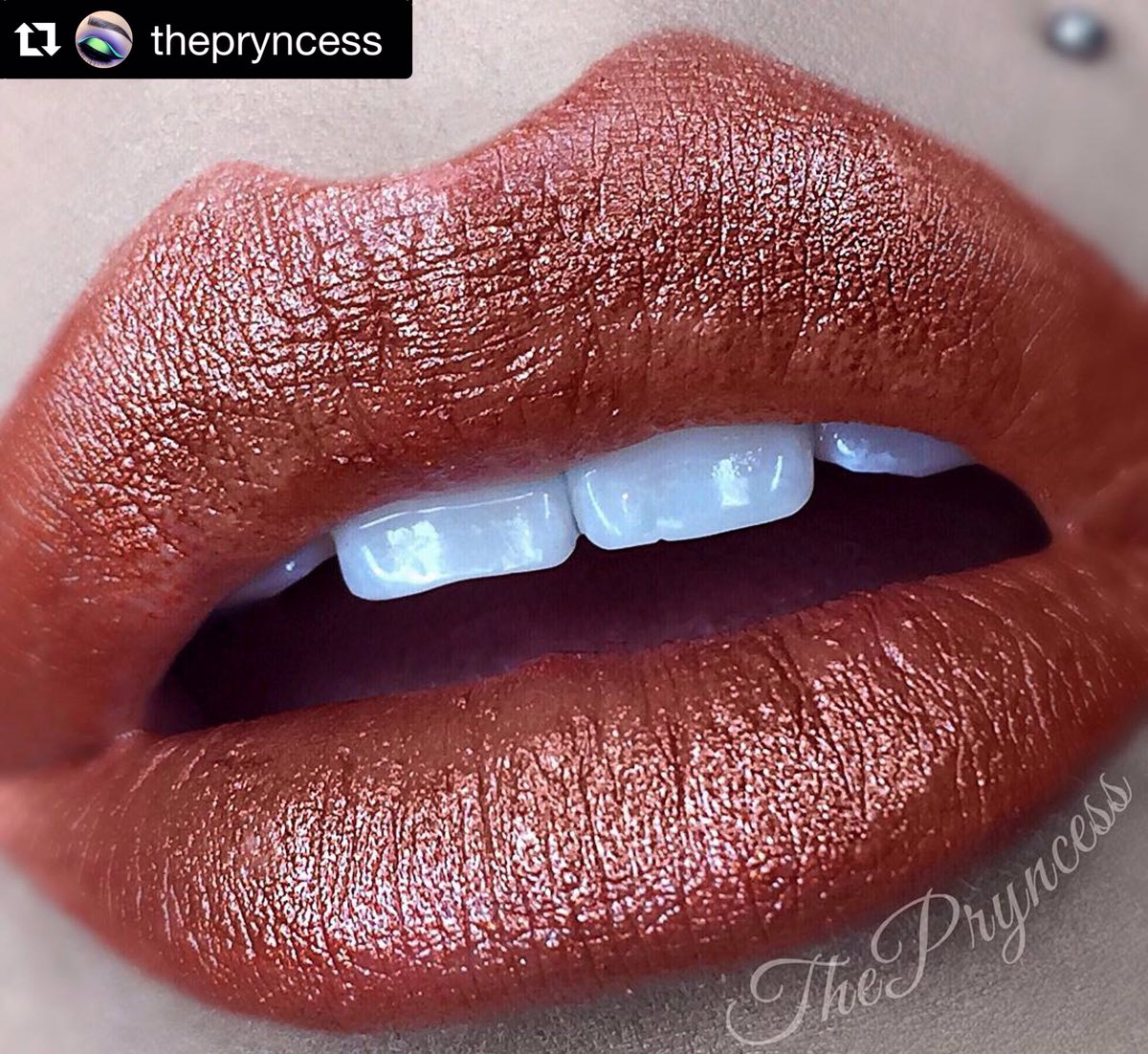 ShienCosmetics's tweet photo. #Repost of our glamorous #GoldViper lips from @ThePryncess ! 💋 #copper #gold #viper #makeup #lipstick #mua #lips https://t.co/ecbTHOv9sF