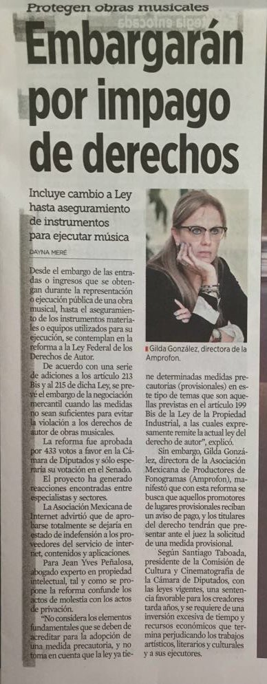 Gildagonzalezc's tweet image. .@Reforma Aumentar la protección a derechos de autor es necesaria. @Pecosisima jaja no había otra foto?😳 .@Amprofon