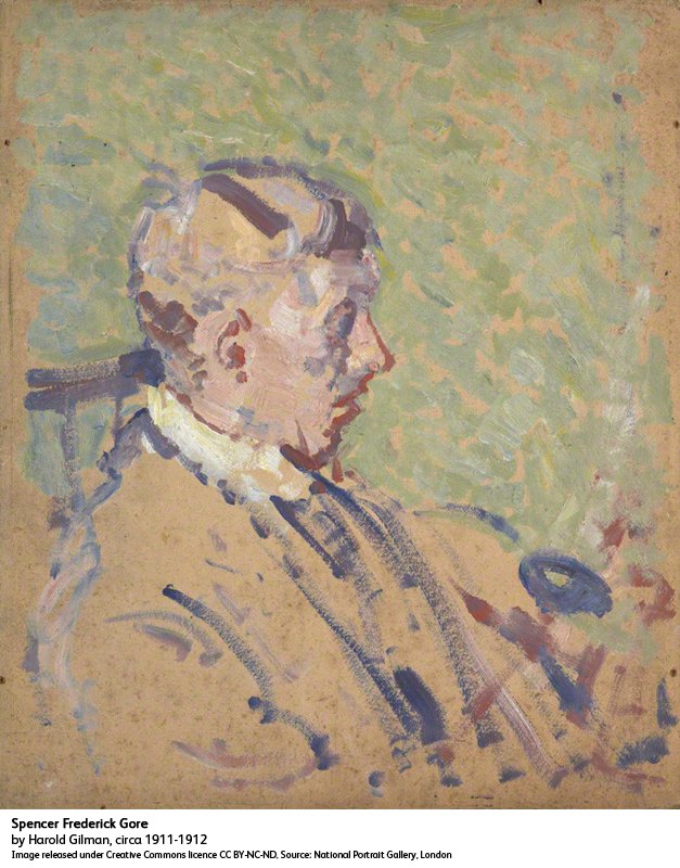 An unfinished portrait of Spencer Gore (born #onthisday) by fellow Camden Town artist Harold Gilman