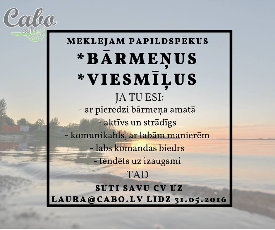 Meklējam palīgus, padod tālāk