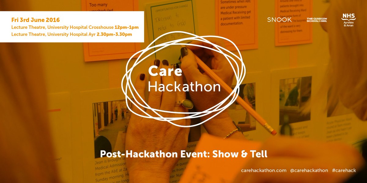 CareHackathon's tweet photo. Join us for our Post-Hackathon event on Friday, 3rd June! Read more here: https://t.co/7O059V0oAa #carehack https://t.co/06jsXkNblT