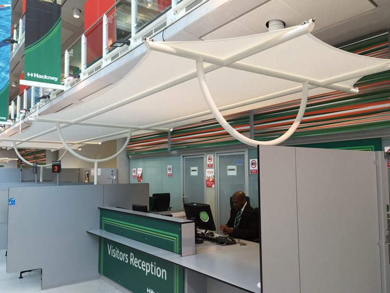 Tensile_Fabric's tweet image. Protect staff or customers from sun glare with a @Tensile_Fabric canopy #sunshade #solarglare #interiors