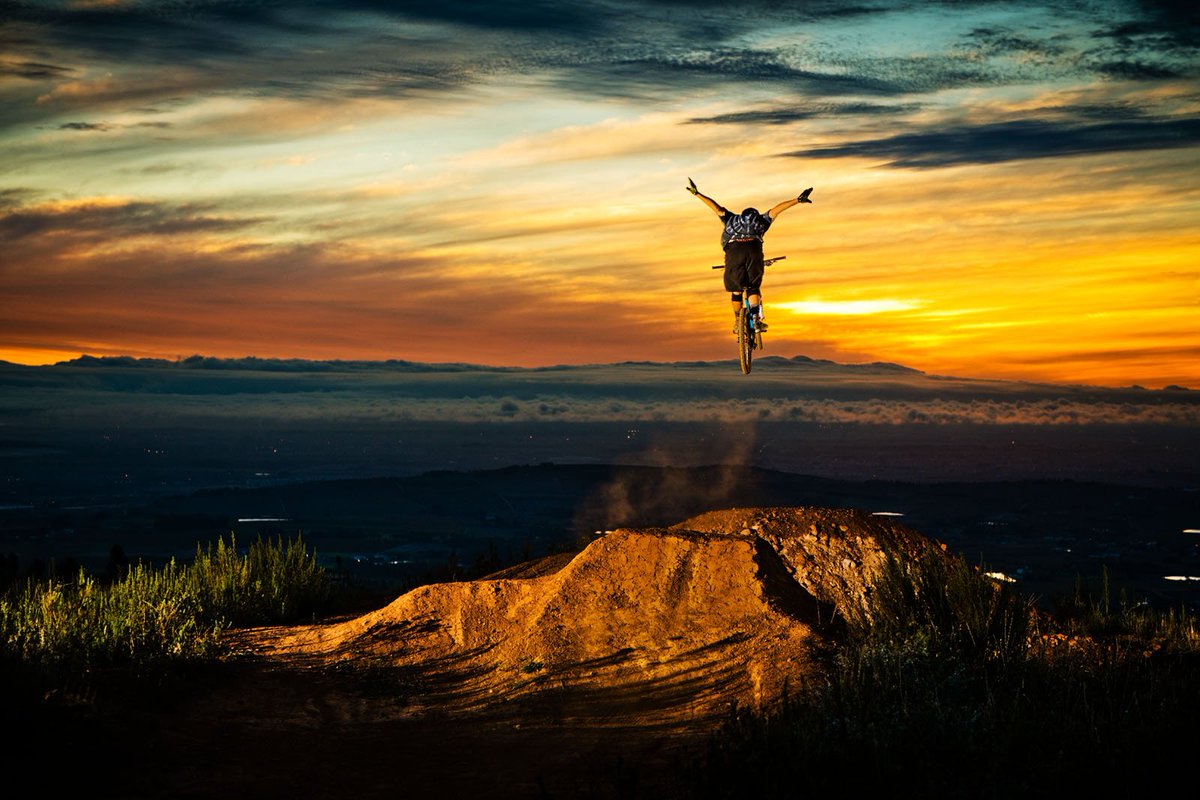 Taking off and spreading my wings into the African sunset #adventurebeginshere <a href="/NorcoBicycles/">Norco Bicycles</a> Photo : <a href="/afreakineric/">Eric Palmer</a>