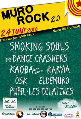 Festivals d'estiu 2016:
24 juny: Muro Rock
musicadelpv.blogspot.com.es/2016/05/festiv…