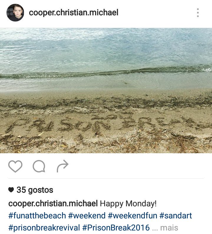 pbreakreturns's tweet photo. So sweet. "Our" Michael Jr, @christian_coop1 posted this on instagram. #prisonbreakisback https://t.co/nY5nKiqmBS