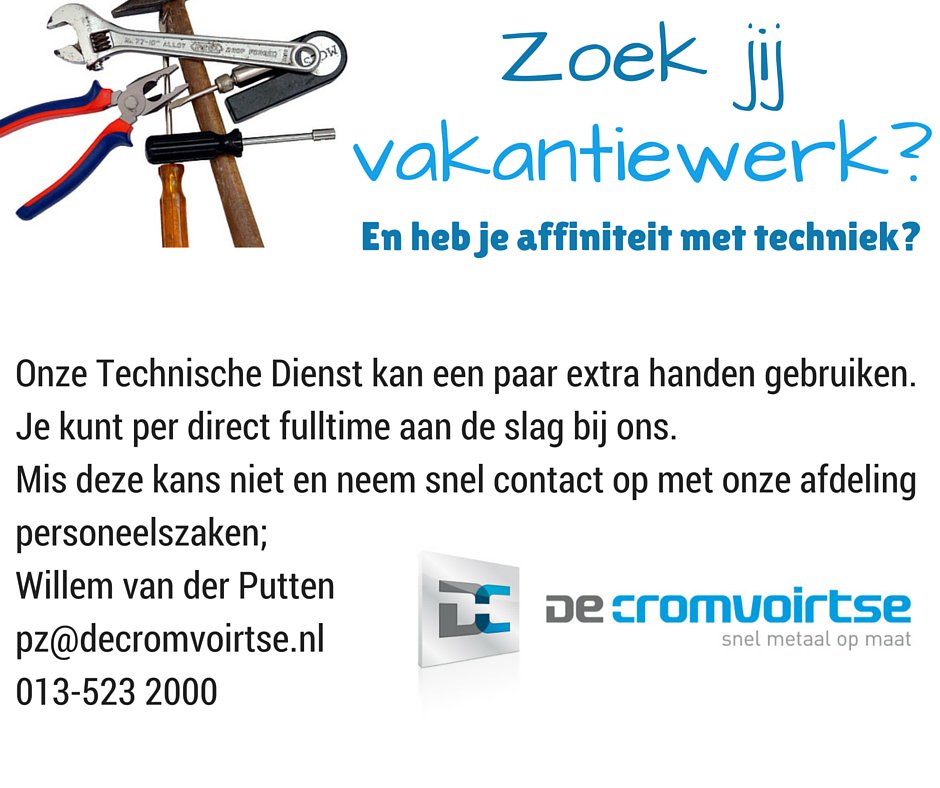 Door examens al vroeg vakantie? Wij hebben een leuke baan voor je!