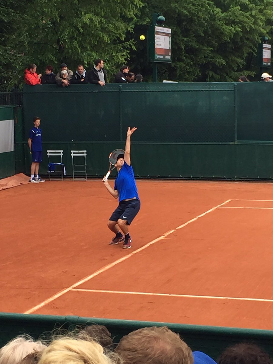 centercourtmktg's tweet photo. #DudiSela showing good form on court 14 vs @DreddyTennis @rolandgarros #RG16 https://t.co/1nSsB24Sg4