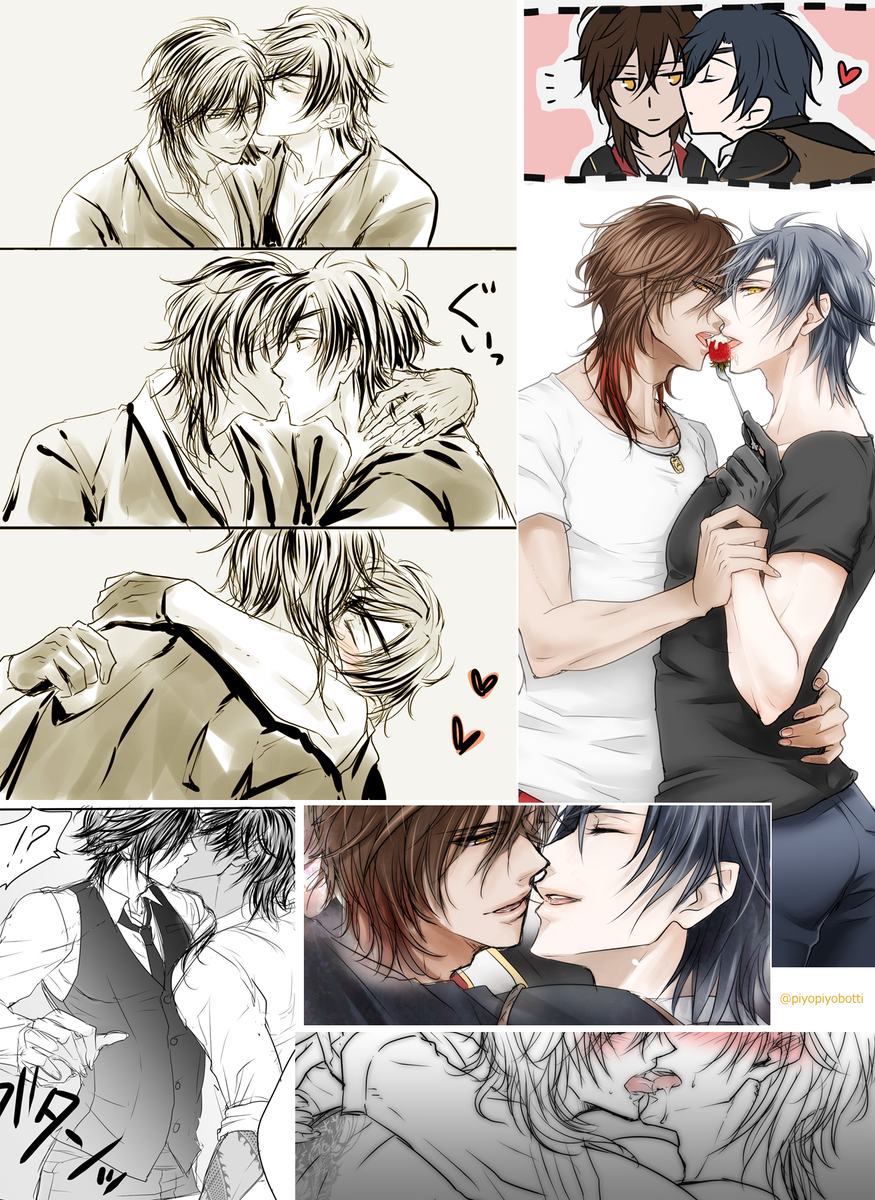 タグがあったのでそれっぽい過去絵纏めてみた😘
#くりみつキスの日 