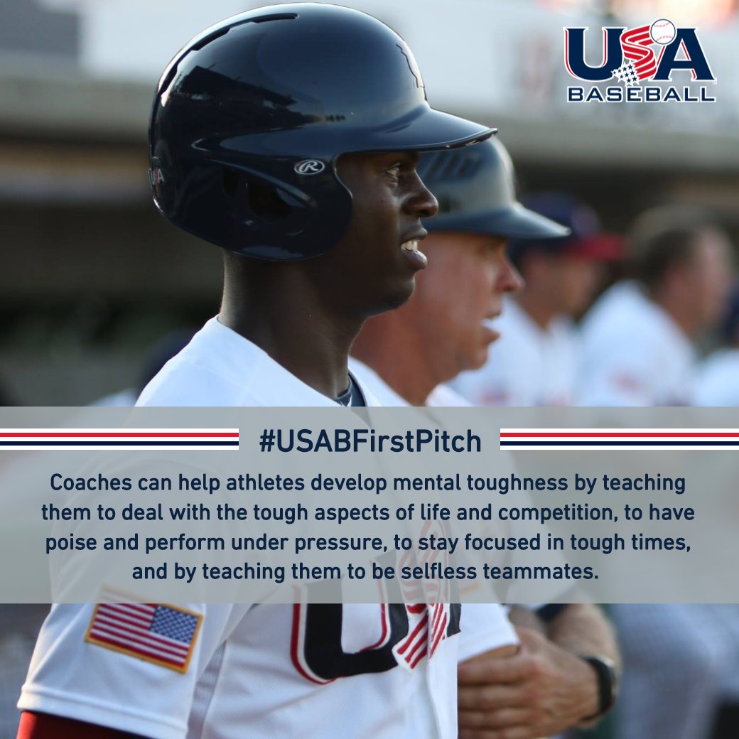 USABaseball's tweet photo. Coaches: Help your players become mentally tough. #USABFirstPitch READ: https://t.co/z3ngULwED7 https://t.co/oWR0nfD7kE