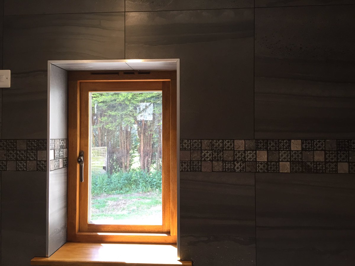 RawTiling's tweet image. Cloakroom- 600x600 @VilleroyandBoch tiles and matching toilet, completed with @BALtiling ebony grout and silicone.