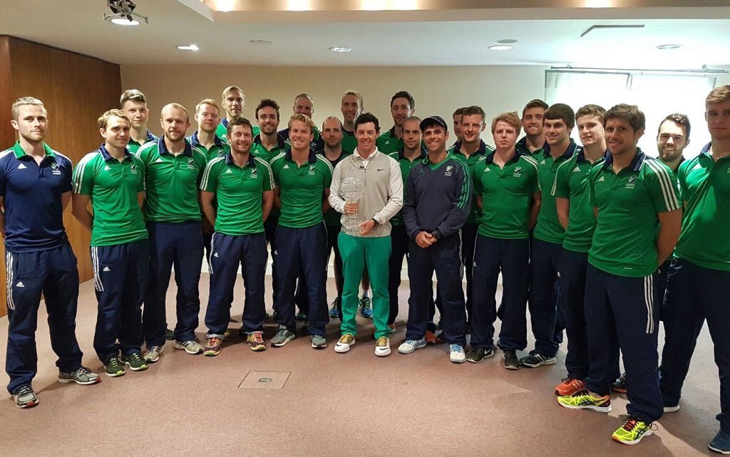 Great to see <a href="/McIlroyRory/">Rory McIlroy</a> meeting <a href="/IreMenHockey/">Ireland Men's Hockey</a> #TeamIreland @olympiccouncil