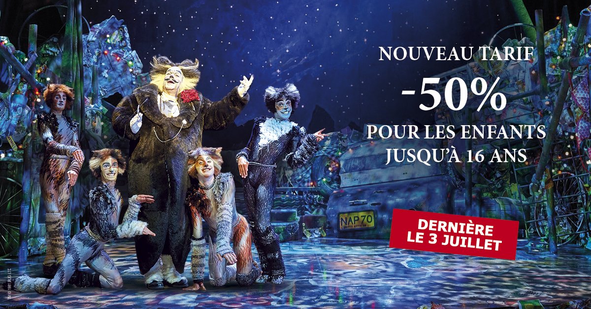 [Nouveau tarif] C'est le moment de vivre l'expérience <a href="/CatsLeMusical/">CATS - Le Musical</a> à Mogador. Réservez -> bit.ly/CATSbilletterie