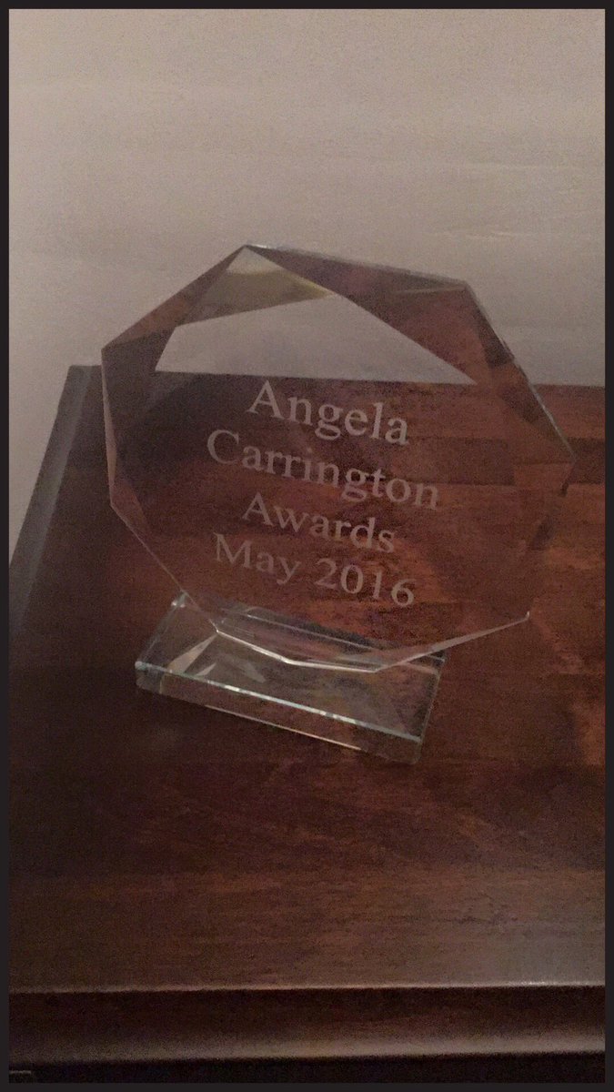 AllOfChrista's tweet photo. Just won this year's #AngelaCarringtonAwards2016 with judges @iamhildacecilia and #LeeGold #Honoured and #humbled !! https://t.co/AyYK7vq0Ju