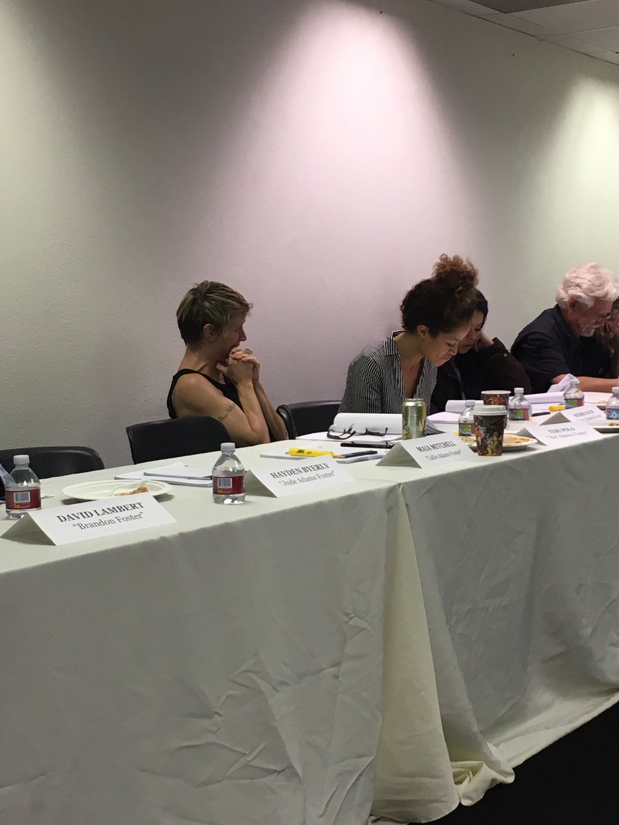 BradleyBredeweg's tweet photo. Table Read Monday. The way @TeriPolo1 looks at @SherriSaum1 !!#Love #TheFosters https://t.co/pAKNP4RLs8