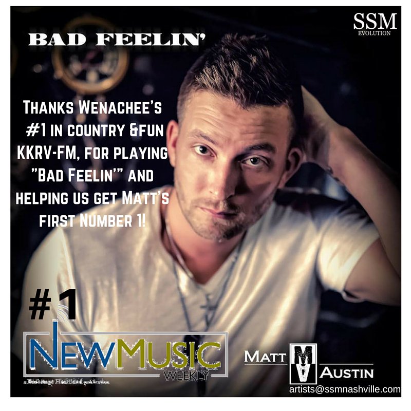 SSMNashville_TN's tweet photo. Thanks for the support @Country1047 @MattAustinMusic is #1 on @newmusicweekly #countrymusic #nashville #music https://t.co/ZKlRgmuDoT