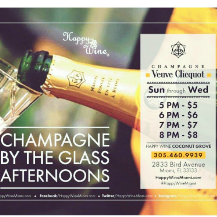 HappyWineMiami's tweet photo. It's 5pm In #Miami
Do you know, where is your #Champagne?
Winedown!! #Wineweeks #ladies #coconutgrove #coralgables https://t.co/bqtXW9cuzN