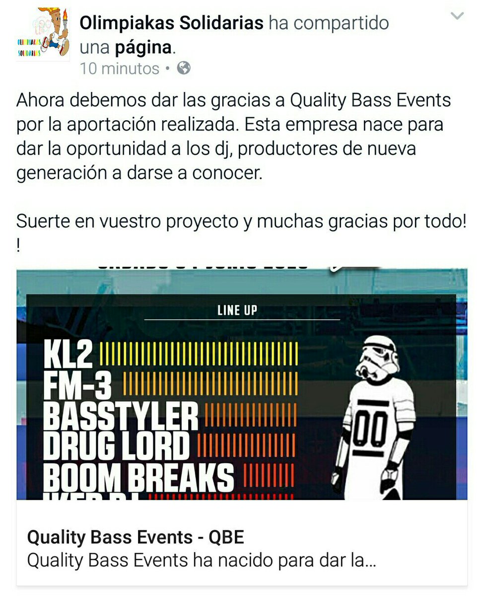 Patrocina este evento: Quality Bass Events - QBE m.facebook.com/olimpiakassoli…