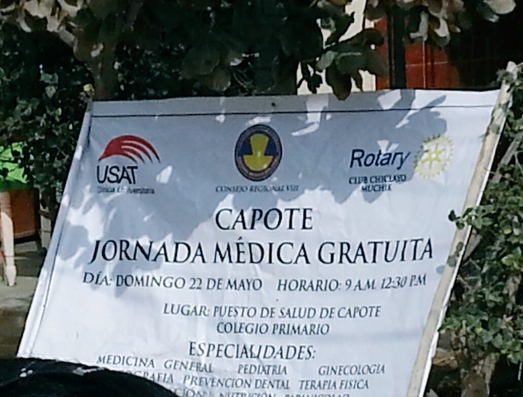 rotarychiclayom's tweet photo. Culminando con éxito, gran jornada; gracias a todos por su apoyo @rotarychiclayom  @usatenlinea @RotaryES https://t.co/cvPcamlTZm