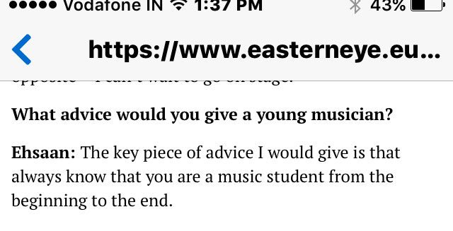 SELPR7's tweet photo. #Musicaladvice #students @EhsaanNoorani #Always know that you are a music student from the beginning to the end. https://t.co/2BALKtUlju