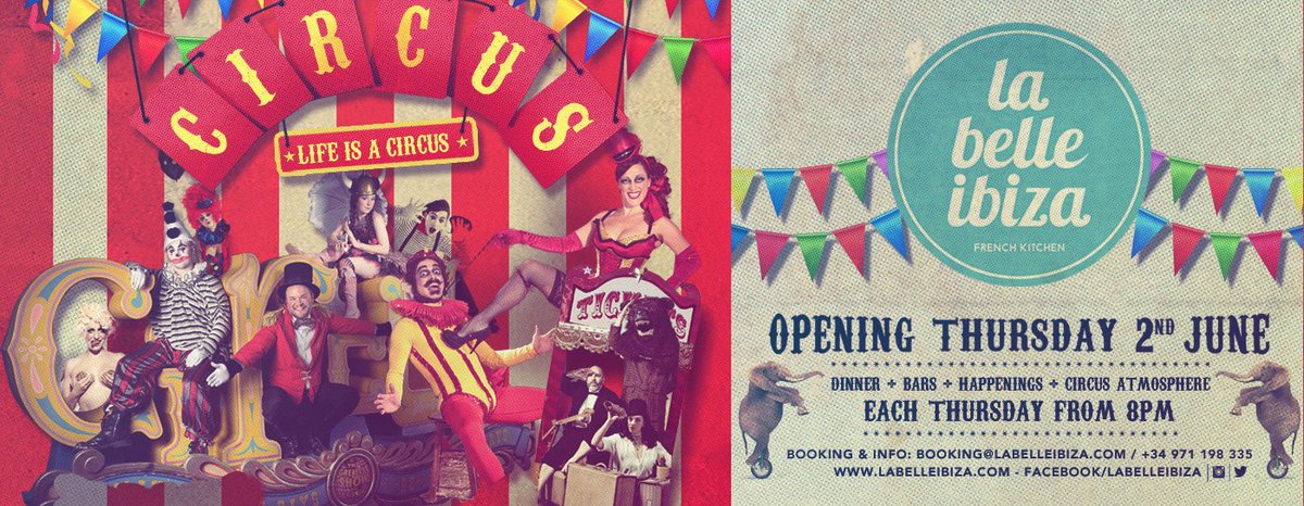 LaBelleIbiza's tweet photo. Circus night @LaBelleIbiza #Ibiza #Circus #Circo #event #Party #Dinnerandshow #Ibiza2016 #Hapening https://t.co/bJF2ZMojXz