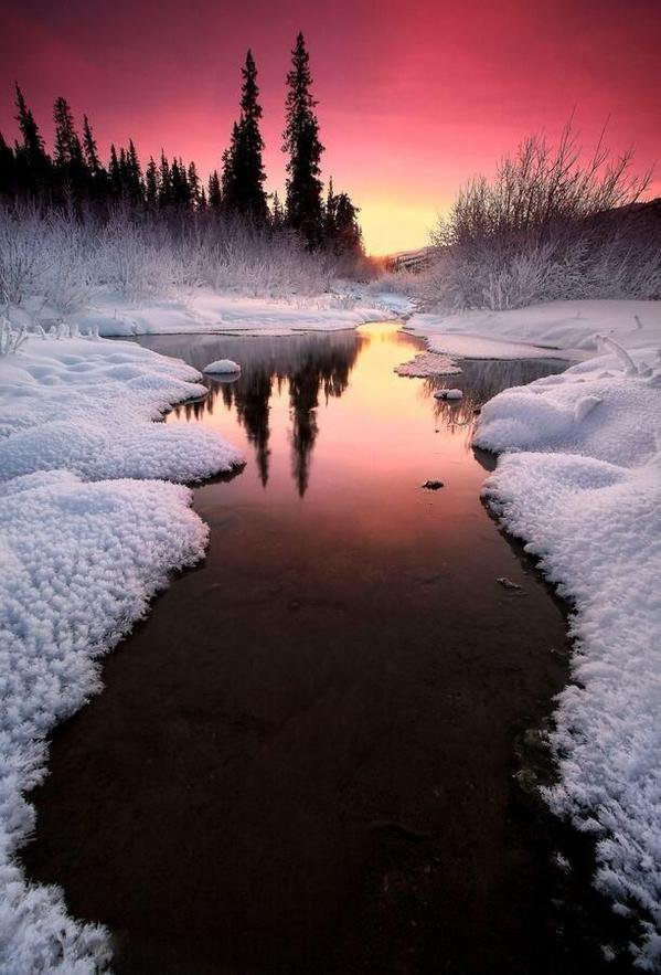 Winter Sunset, Alaska