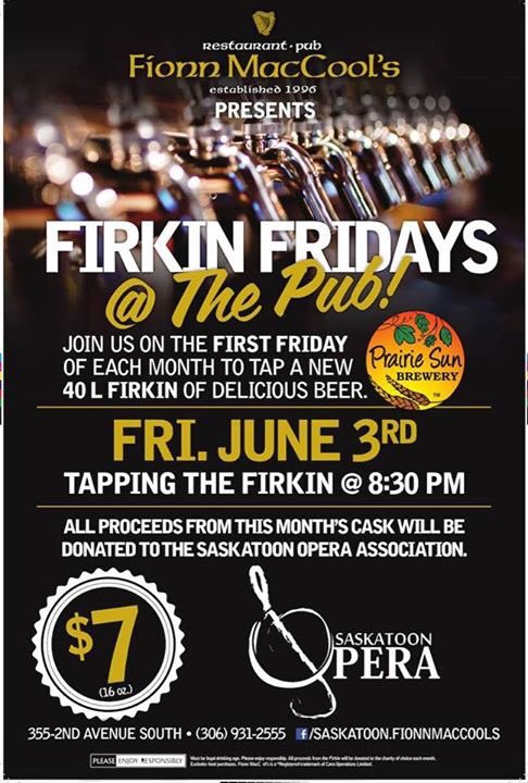 SaskatoonOpera's tweet photo. Come down to Fion MacCool's for a #fundraiser for Saskatoon Opera. June 3rd! #yxe #yxearts #barber2016 https://t.co/ErWR4rtBdo