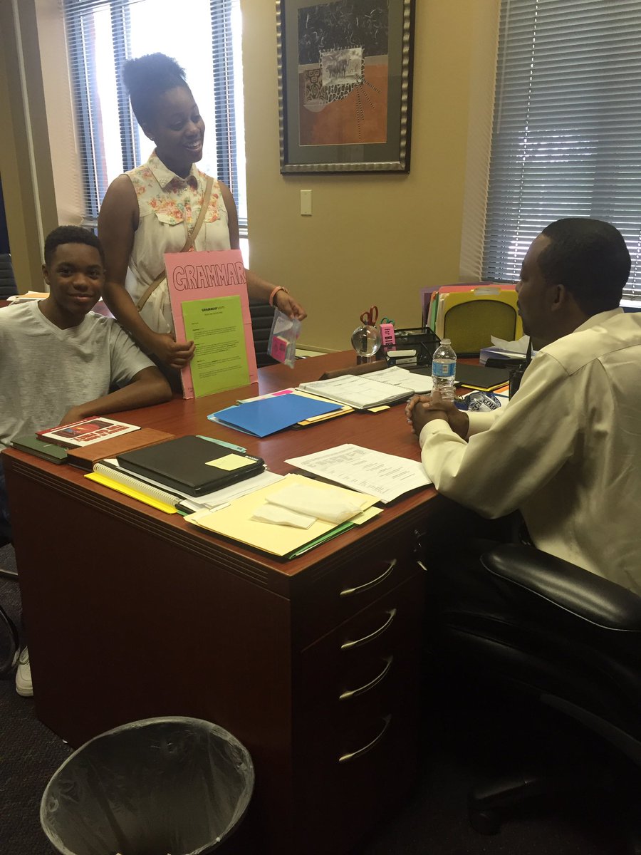 Dr_KJ08's tweet image. #ELAProjects Students explaining their board game to the principal, and convincing him to invest in it.