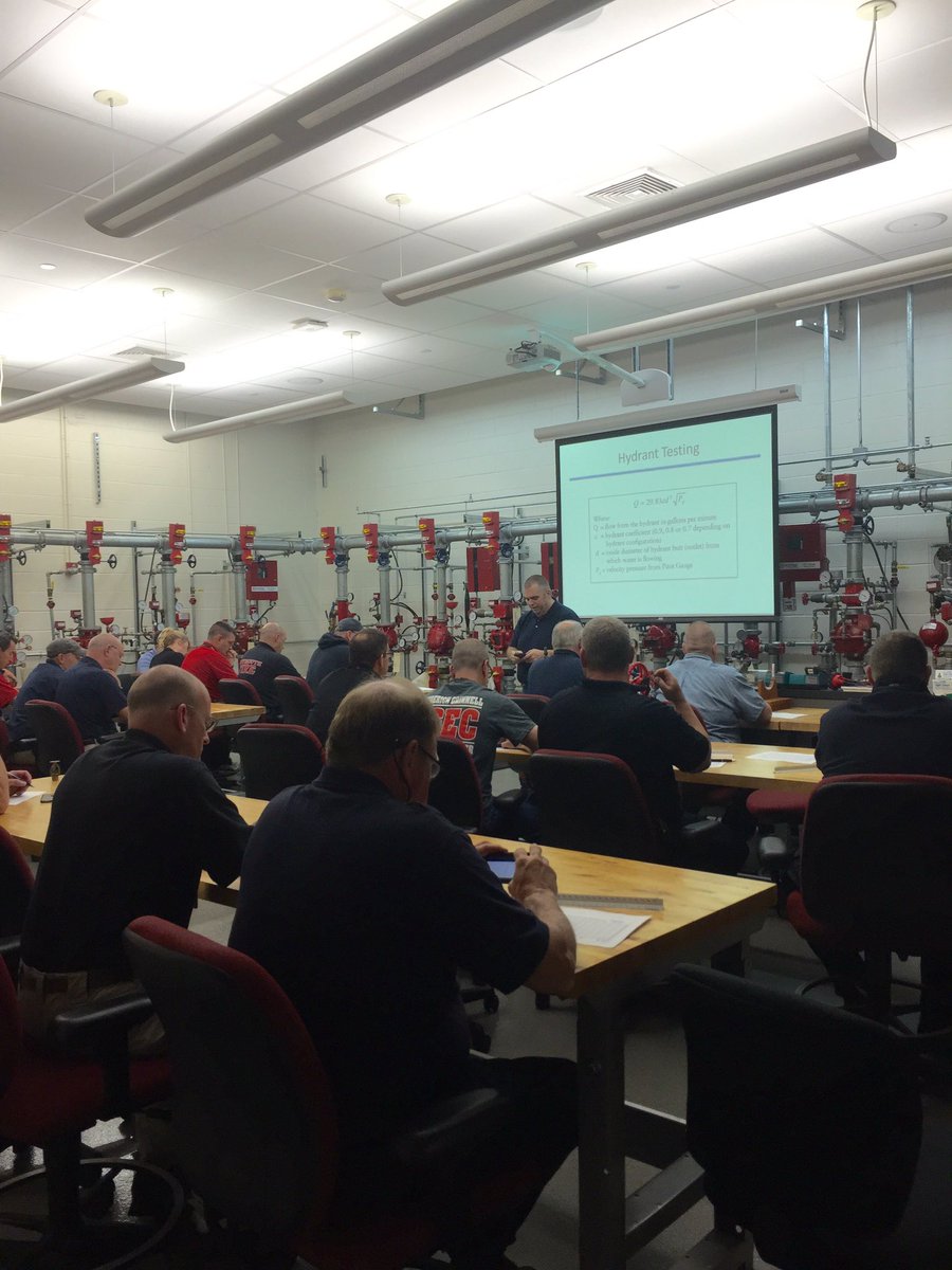 Kcthorne's tweet photo. Next up at #NFPA 25 hands-on training: time for calculation lessons. #NFPATraining https://t.co/OjHKvH4YPV
