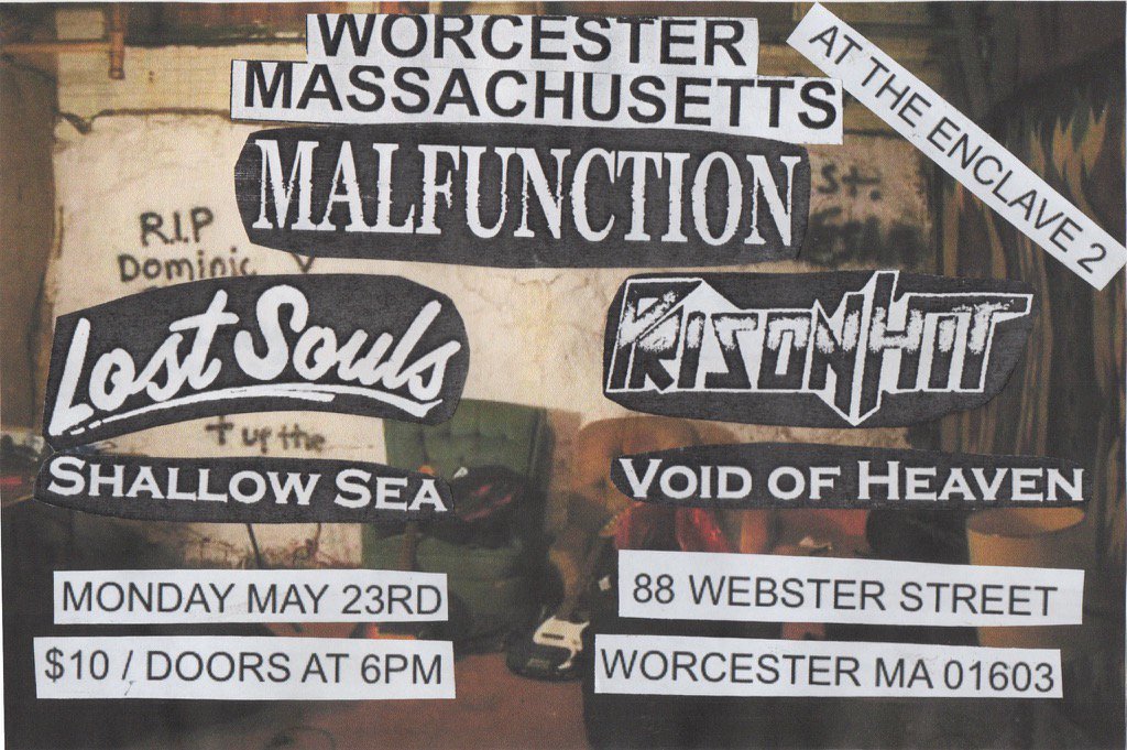 firstwatchrecs's tweet photo. #PrisonHit is playing in Worcester tonight with @MalfunctionHC. They'll have their brand new demo tapes for sale! https://t.co/s65Xie0rqm