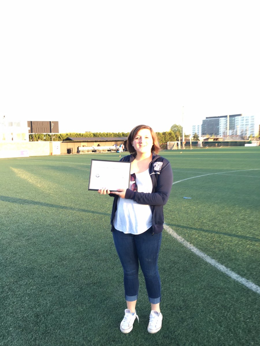 Rocklanddogs's tweet photo. Soccer player Shelise Dutcher received her Senior MVP Award at the Boston Breakers game last night . Congrats! https://t.co/uA0YXnFZdB