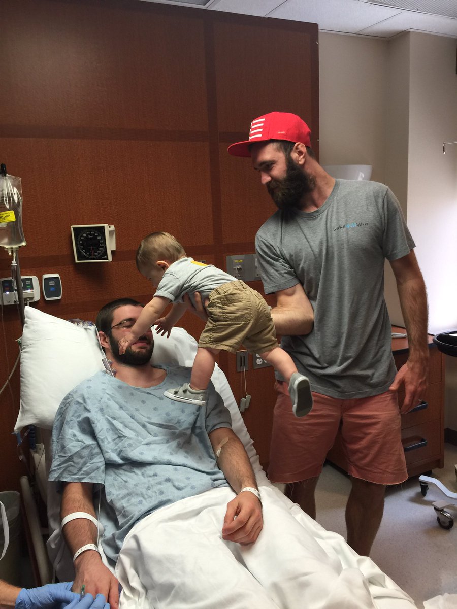 lukewillwin's tweet photo. Luke's nephew Becket helped distract him while the nurse put his IV in. He loves his family! #LukeWillWin https://t.co/t5DzWwAJ0D