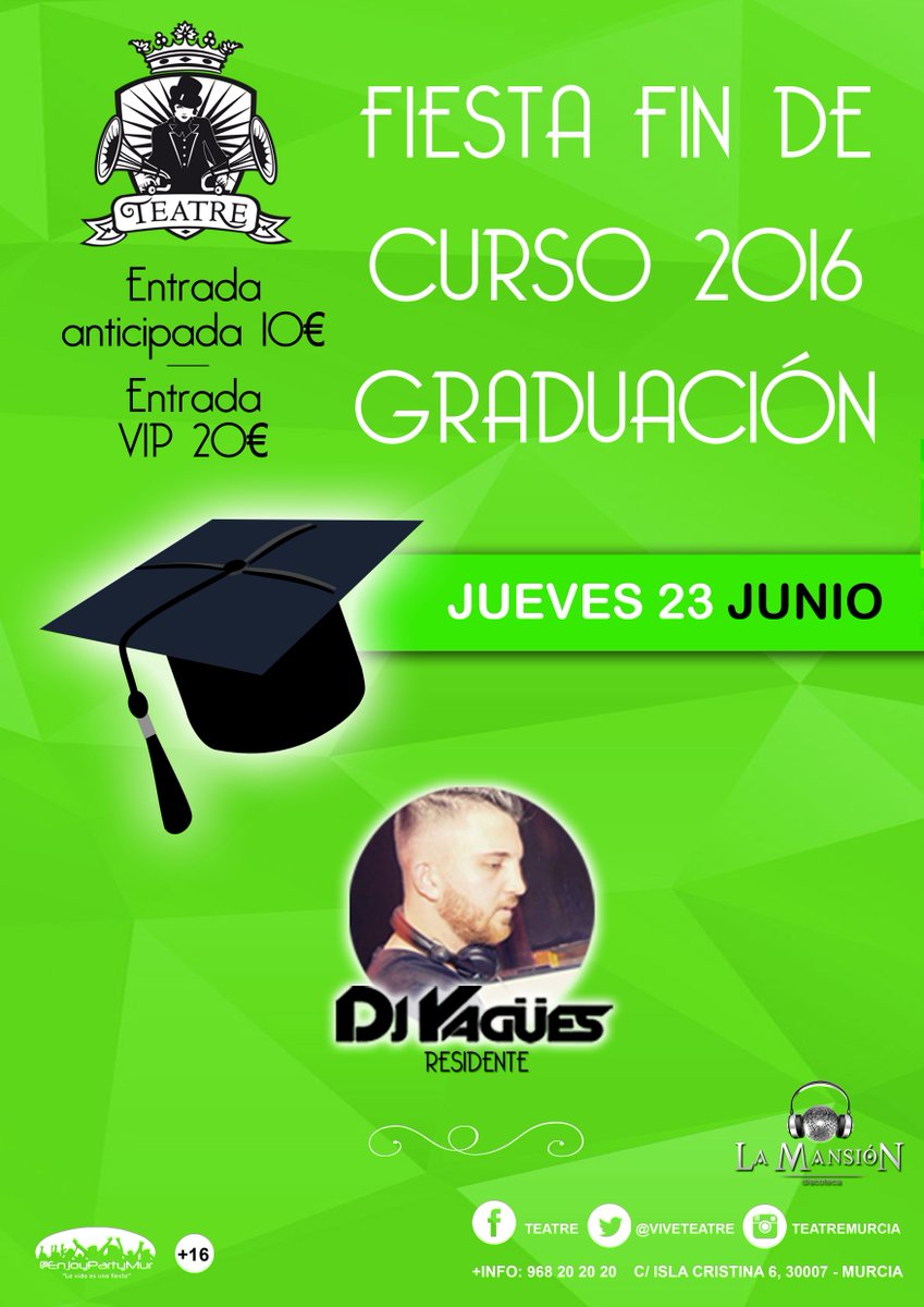 Jueves 23 Junio... #graduacion #fiesta #Murcia <a href="/YaguesDJ/">YAGÜES</a>