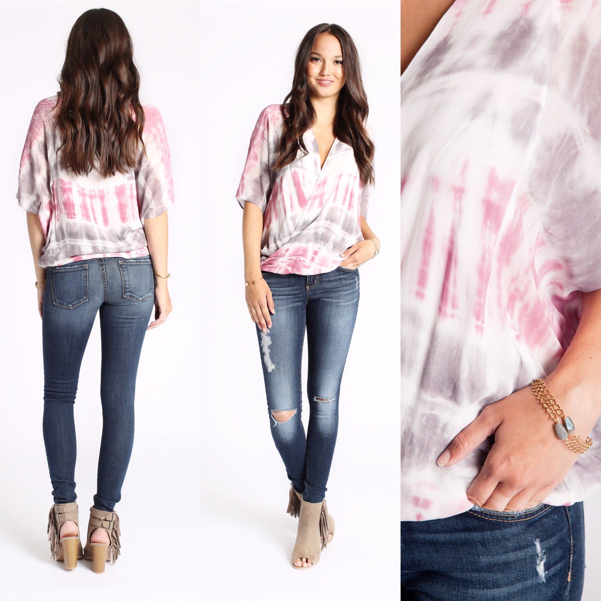 ShopSSG's tweet photo. Just A Little Tie Dye Obsessed!Young Fabulous And Broke Top In Wine Bamboo! Labradorite Nugget Bracelet #yfb #tiedye https://t.co/Qc4HzjNT3m