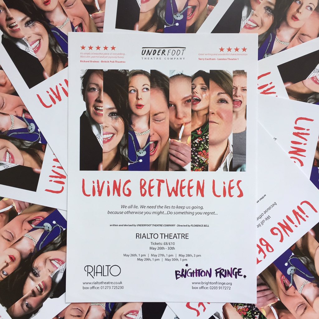 Underfootheatre's tweet photo. Only 4days to go and we'll be performing #LivingBetweenLies @Rialto_Brighton @brightonfringe https://t.co/zqDVegJwBj https://t.co/uaFVT4uHDe