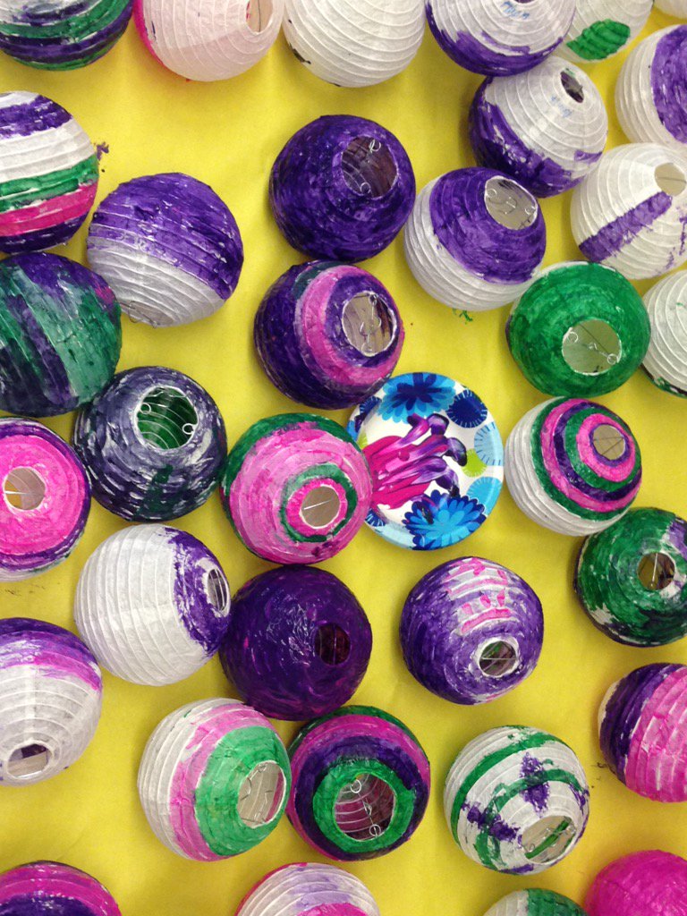 Students are painting Chinese lanterns &amp; learning their cultural significance. #AsianPacificAmericanHeritageMonth