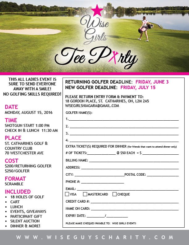 WGWiseGirls's tweet photo. Okay TeeParty-ers! Returning golfer deadline is June 3 and then we open to public &amp; wait list! Get your entries in! https://t.co/9FVtzyOrgj